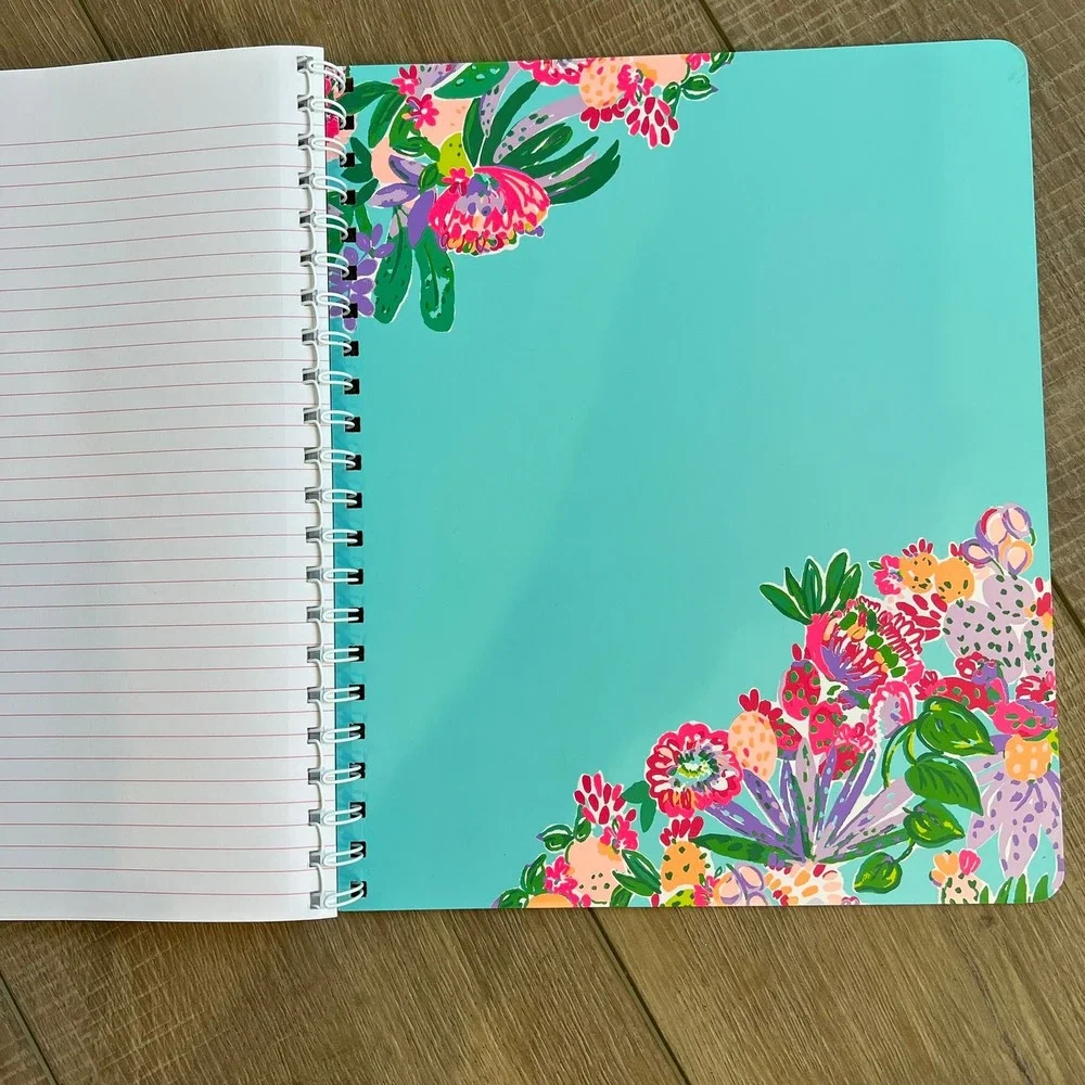 Lilly Pulitzer Set Notebook and Acrylic Note Floral Boujie Colorful Office Desk
